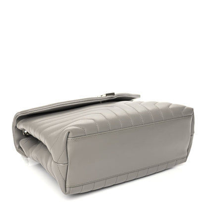 Saint Laurent Calfskin Y Quilted Monogram Medium Loulou Chain Satchel Light Grey 3 of 9