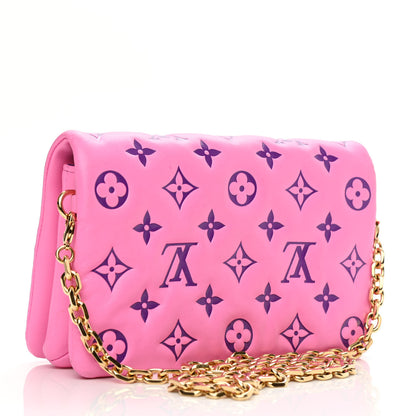 Louis Vuitton Lambskin Embossed Monogram Vuittamins Pochette Coussin Rose Violet 3 of 10