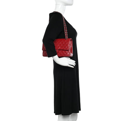 Chanel Caviar Quilted Medium Double Flap Dark Red 2 of 11
