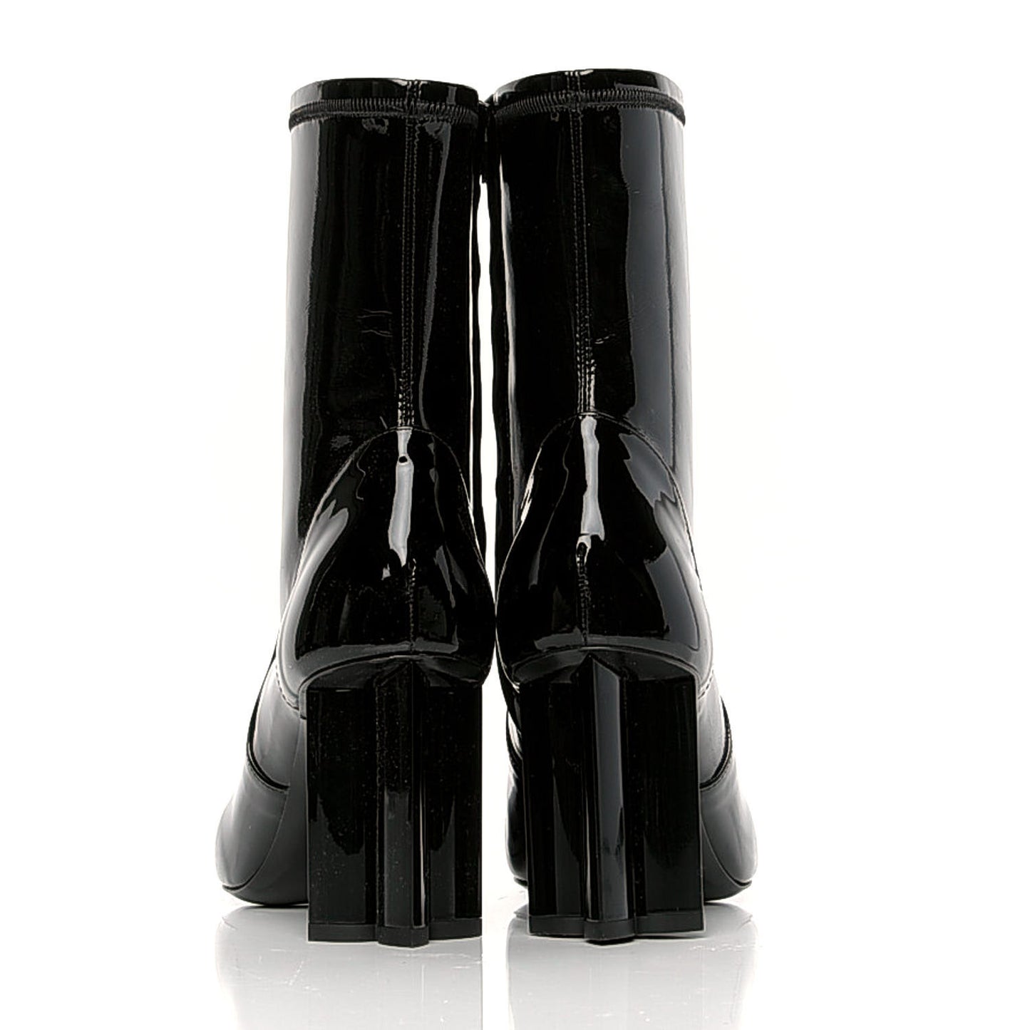 Patent Silhouette Ankle Boots 37 Black