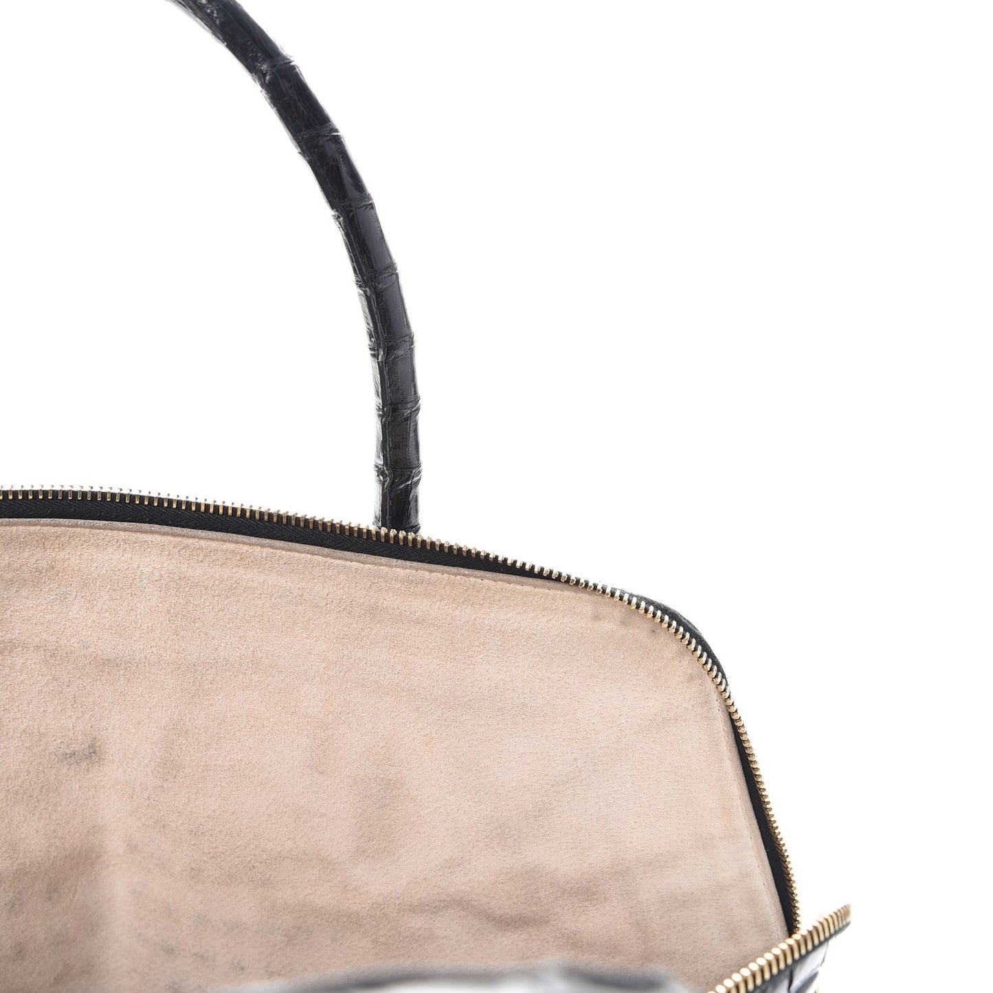 Crocodile Top Handle Tote Black