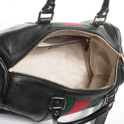 Gucci Leather Vintage Web Medium Boston Black 5 of 8