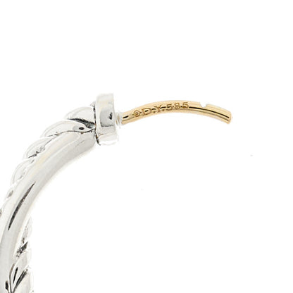 David Yurman Sterling Silver Diamond Petite Infinity Hoop Earrings 3 of 4