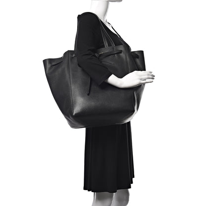 Celine Soft Grained Calfskin Medium Belt Cabas Phantom Black 2 of 10