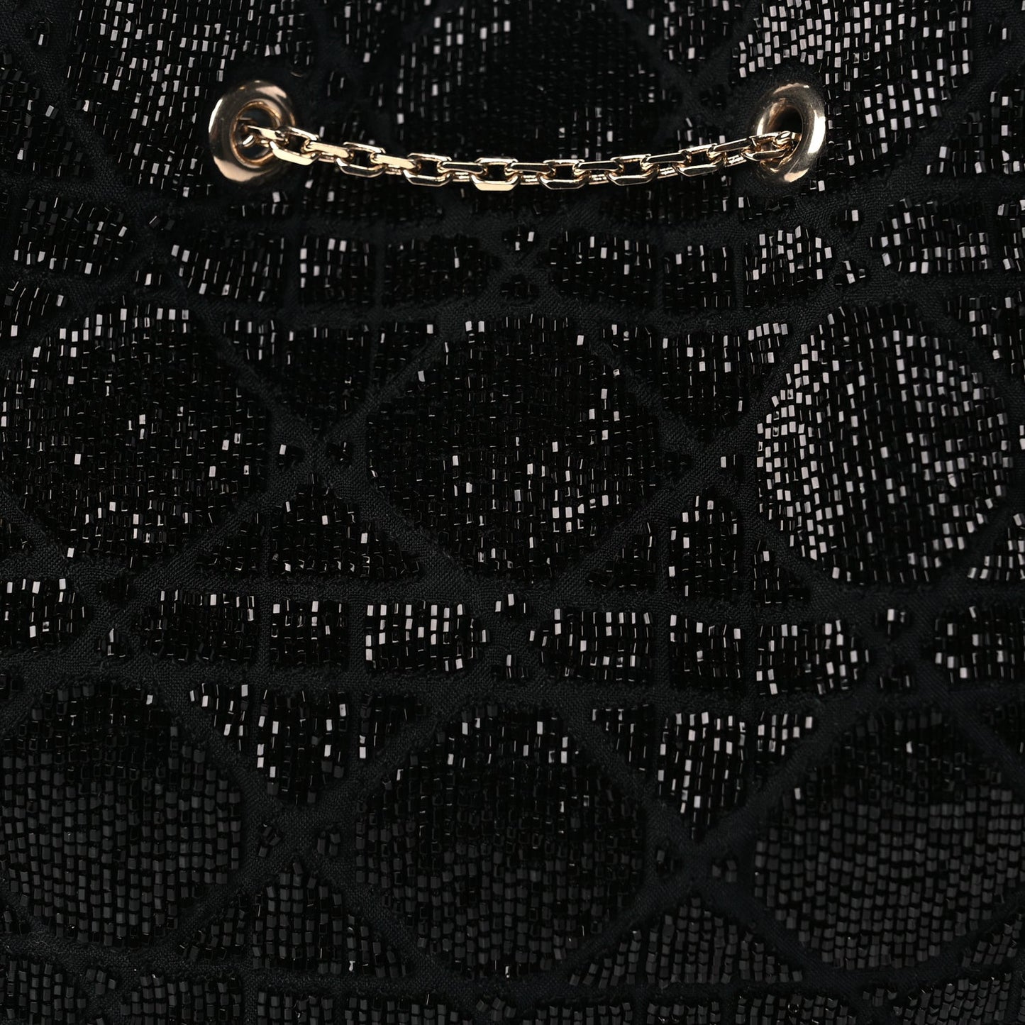 Embroidered Beaded Dream Bucket Bag  Black