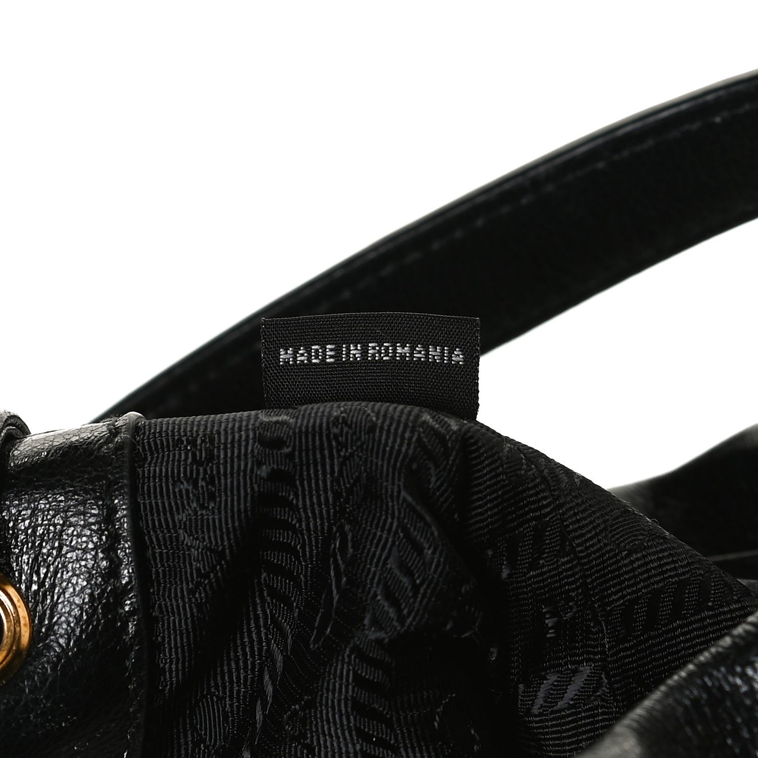 Prada Glace Calfskin Embossed Secchiello Bucket Bag Black 7 of 14