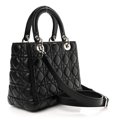 Christian Dior Lambskin Cannage Medium Lady Dior Black 3 of 10