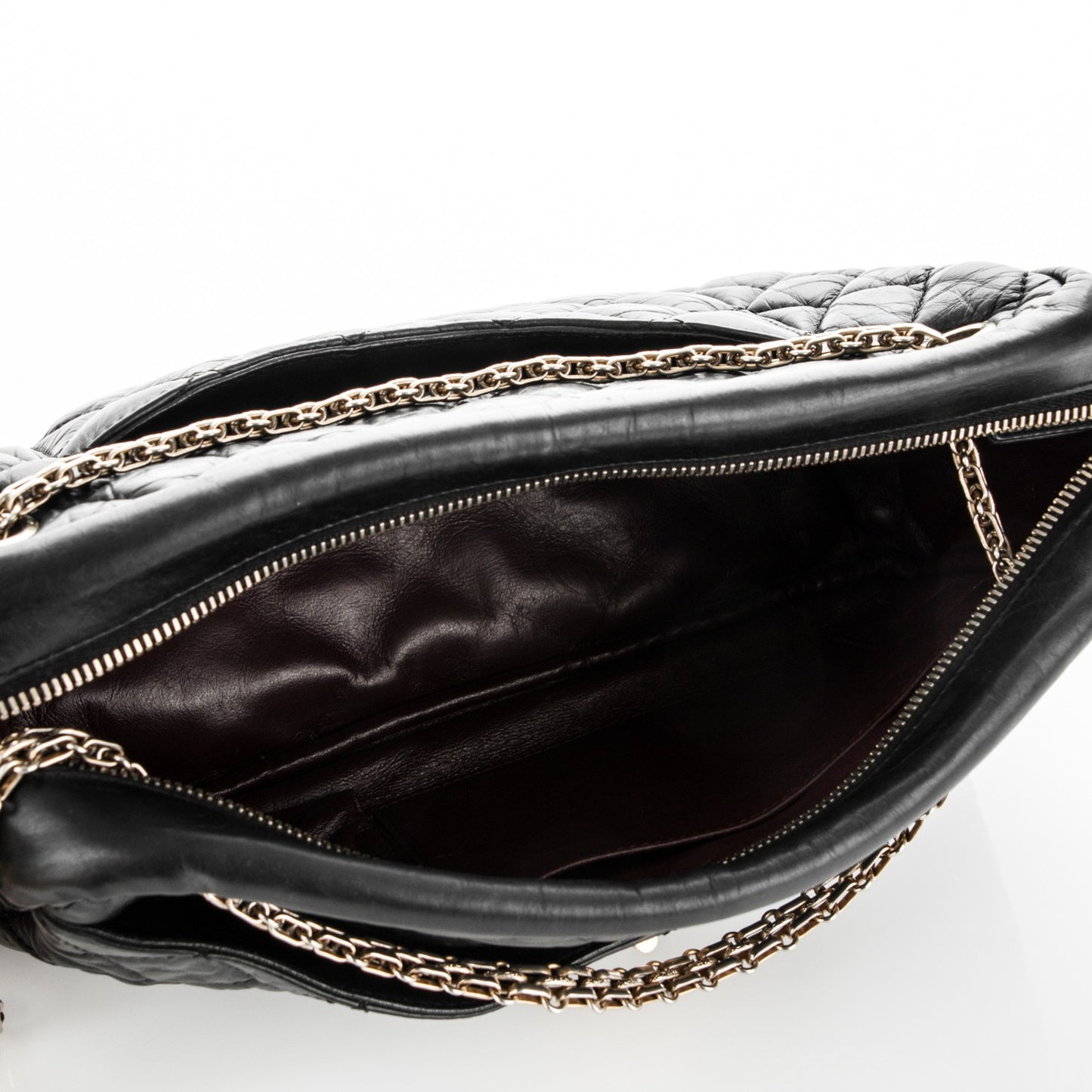 Aged Calfskin Quilted Medium Reissue Camera Case Black