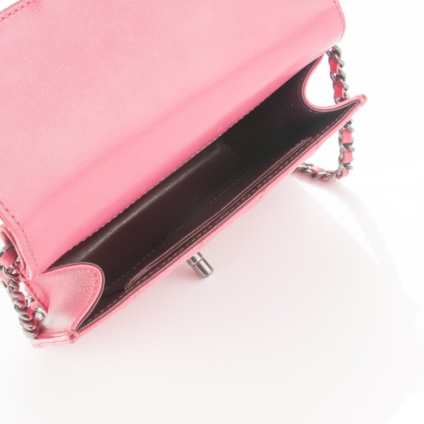 Lambskin Quilted Mini Crossing Times Flap Pink