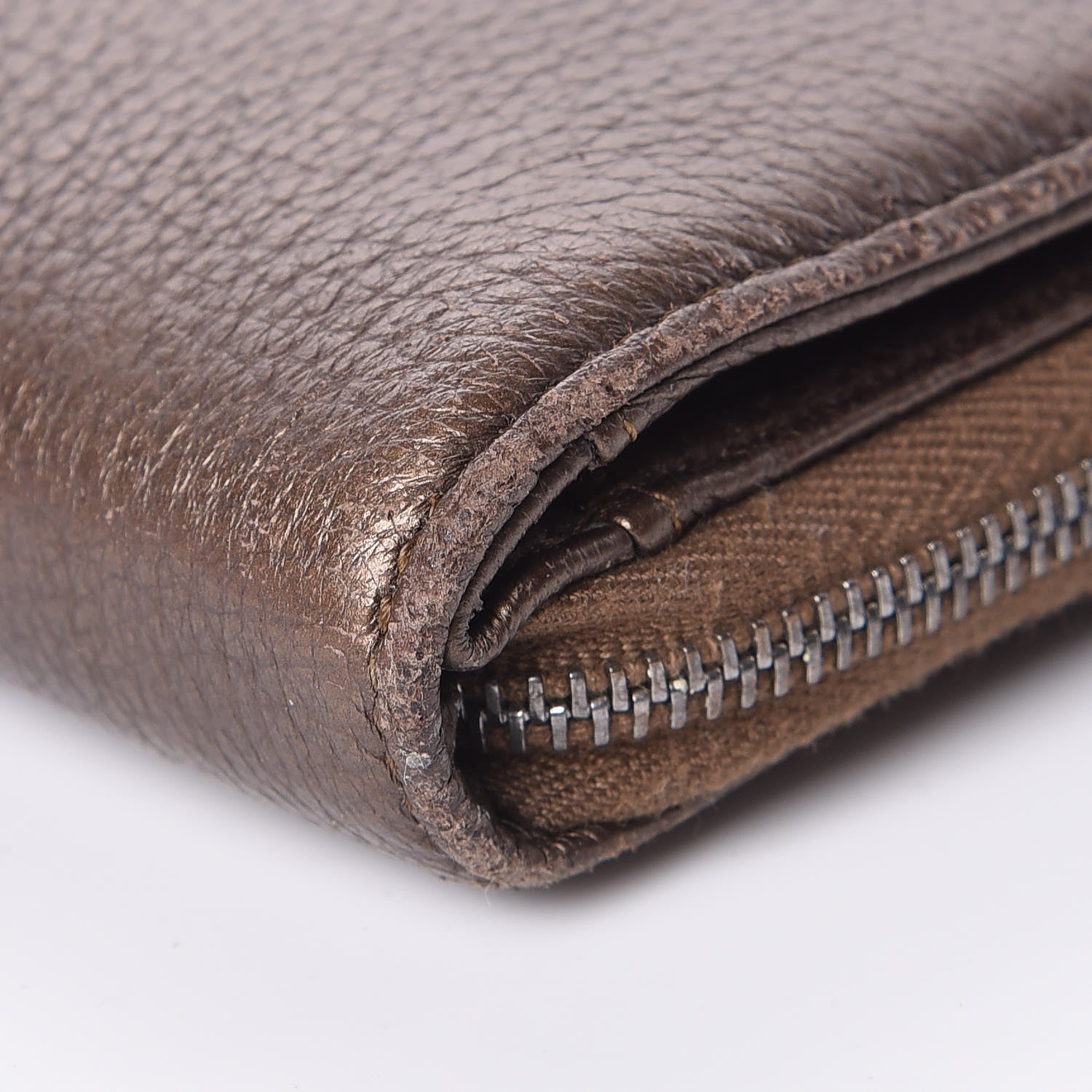 Chanel Metallic Calfskin Large Timeless Zip Around Wallet Brown 12 of 16