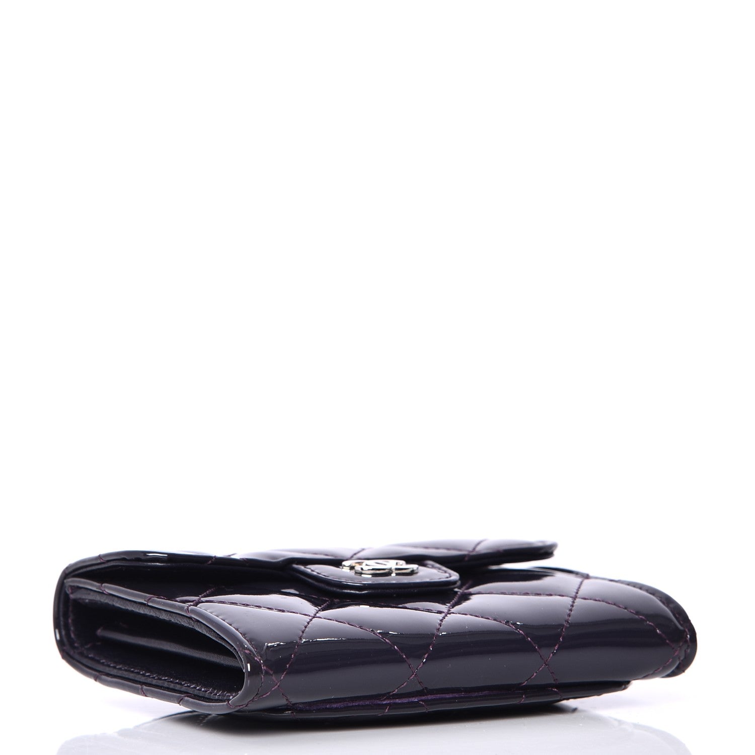 Chanel Patent Quilted Card Holder Purple 4 of 9