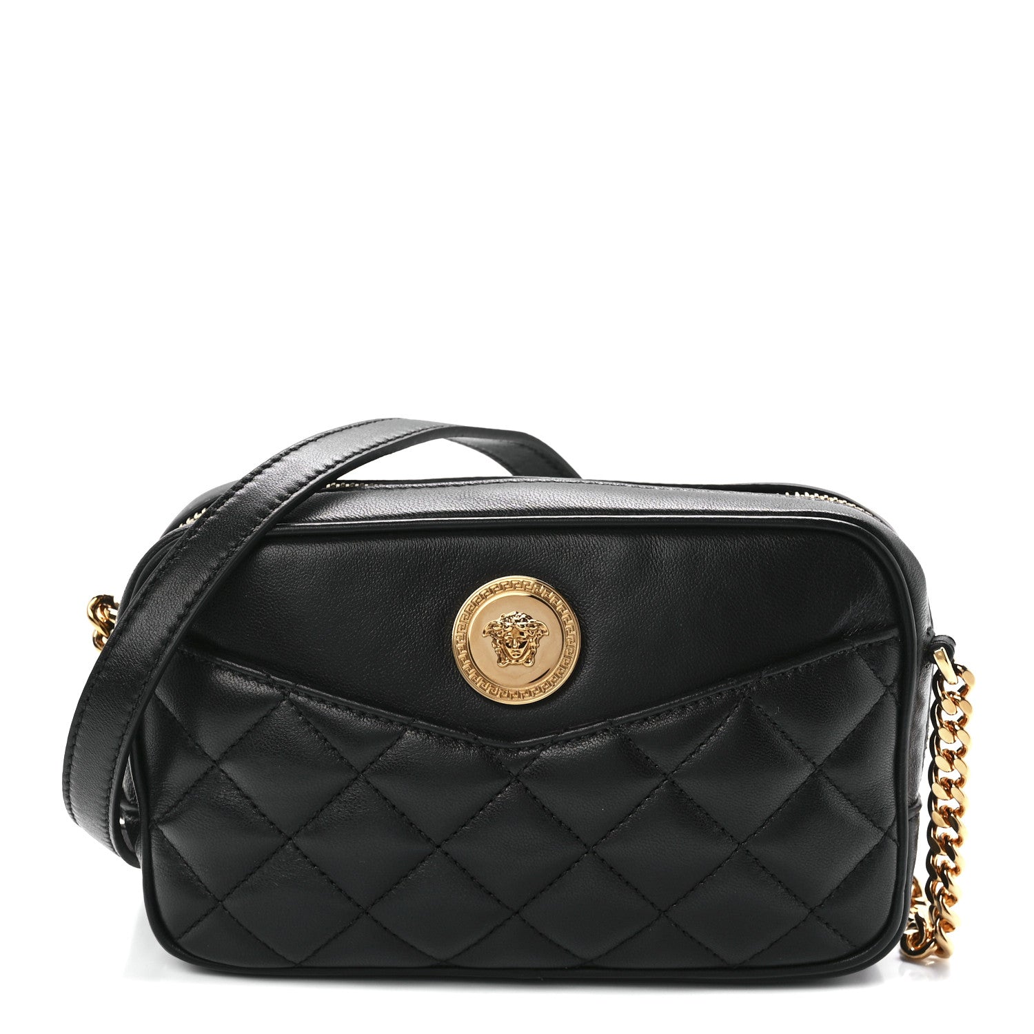 Versace Nappa Quilted Medusa Camera Bag Black 1 of 12