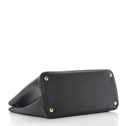 Prada Saffiano Cuir Medium Double Bag Black Mughetto 4 of 14