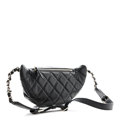 Chanel Lambskin Quilted Waist Bag Fanny Pack Black 3 of 11