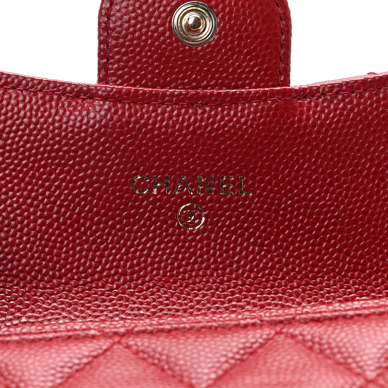 Chanel Caviar Quilted Flap Card Holder Wallet Red 6 of 10