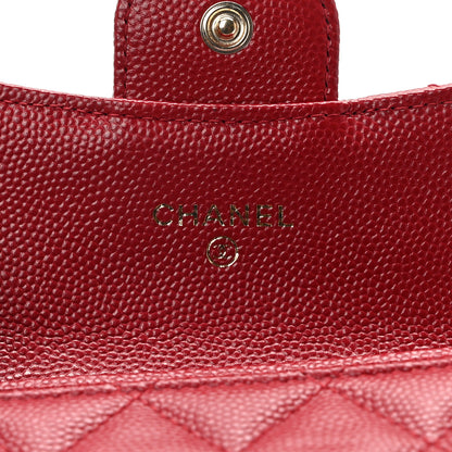 Chanel Caviar Quilted Flap Card Holder Wallet Red 6 of 10