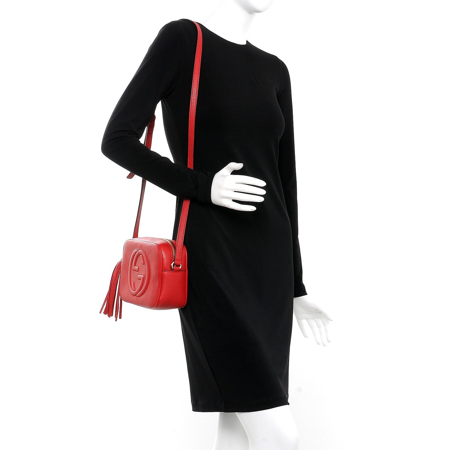 Pebbled Calfskin Small Soho Disco Bag Tabasco Red