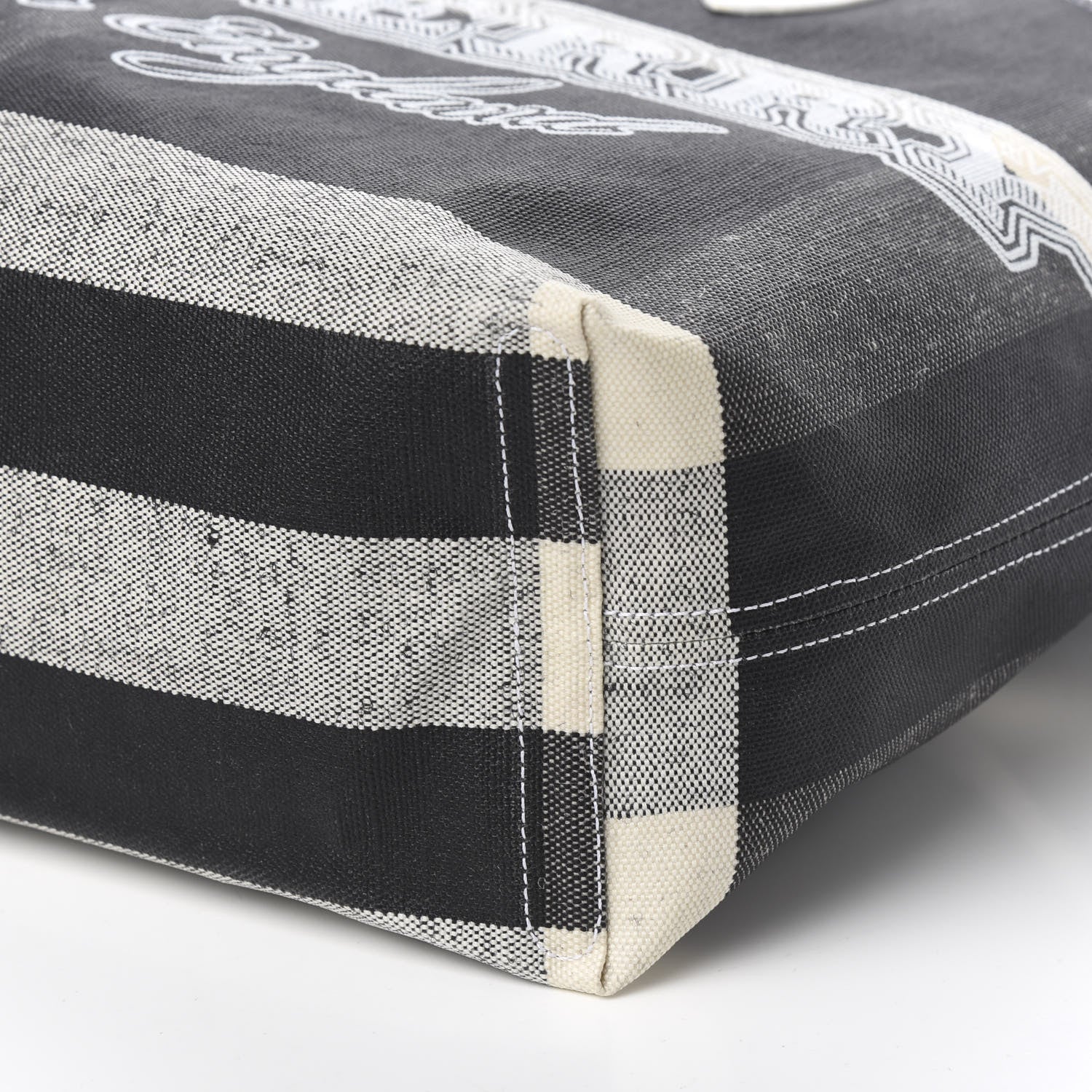 Burberry Coated Canvas Mega Check Medium Doodle Tote Black White 11 of 14