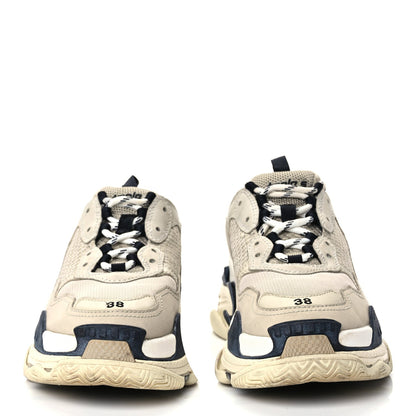 Balenciaga Fabric Mesh Womens Triple S Sneakers 38 Beige Black 3 of 9