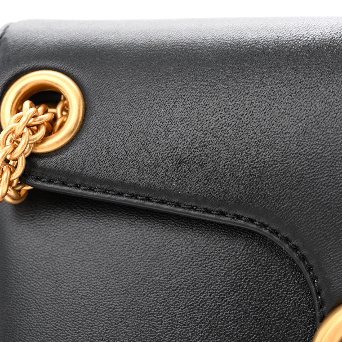 Nappa Stud Sign Shoulder Bag Black