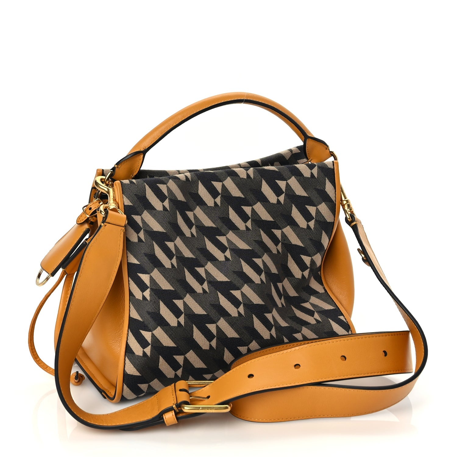 Mulberry Calfskin Canvas Print Small Iris Tote  Deep Amber 2 of 8