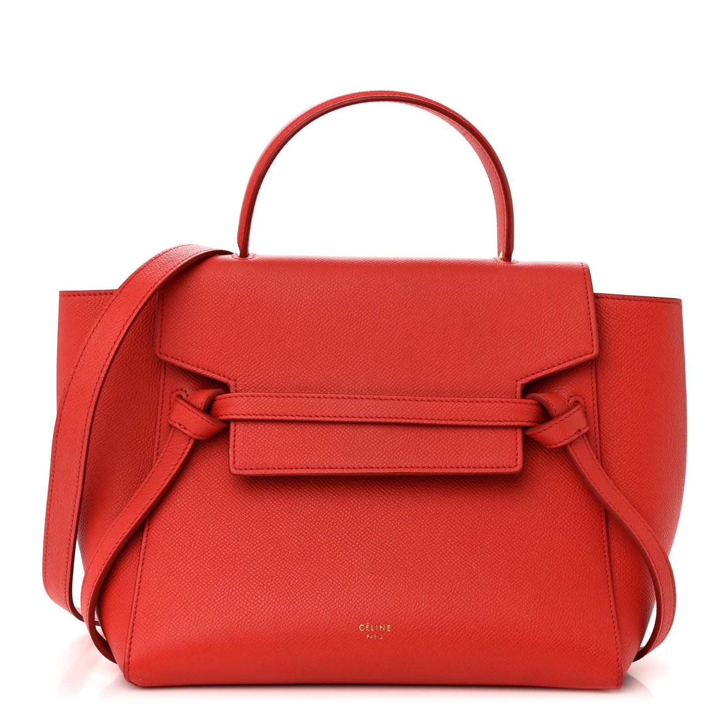 Baby Grained Calfskin Micro Belt Bag Poppy