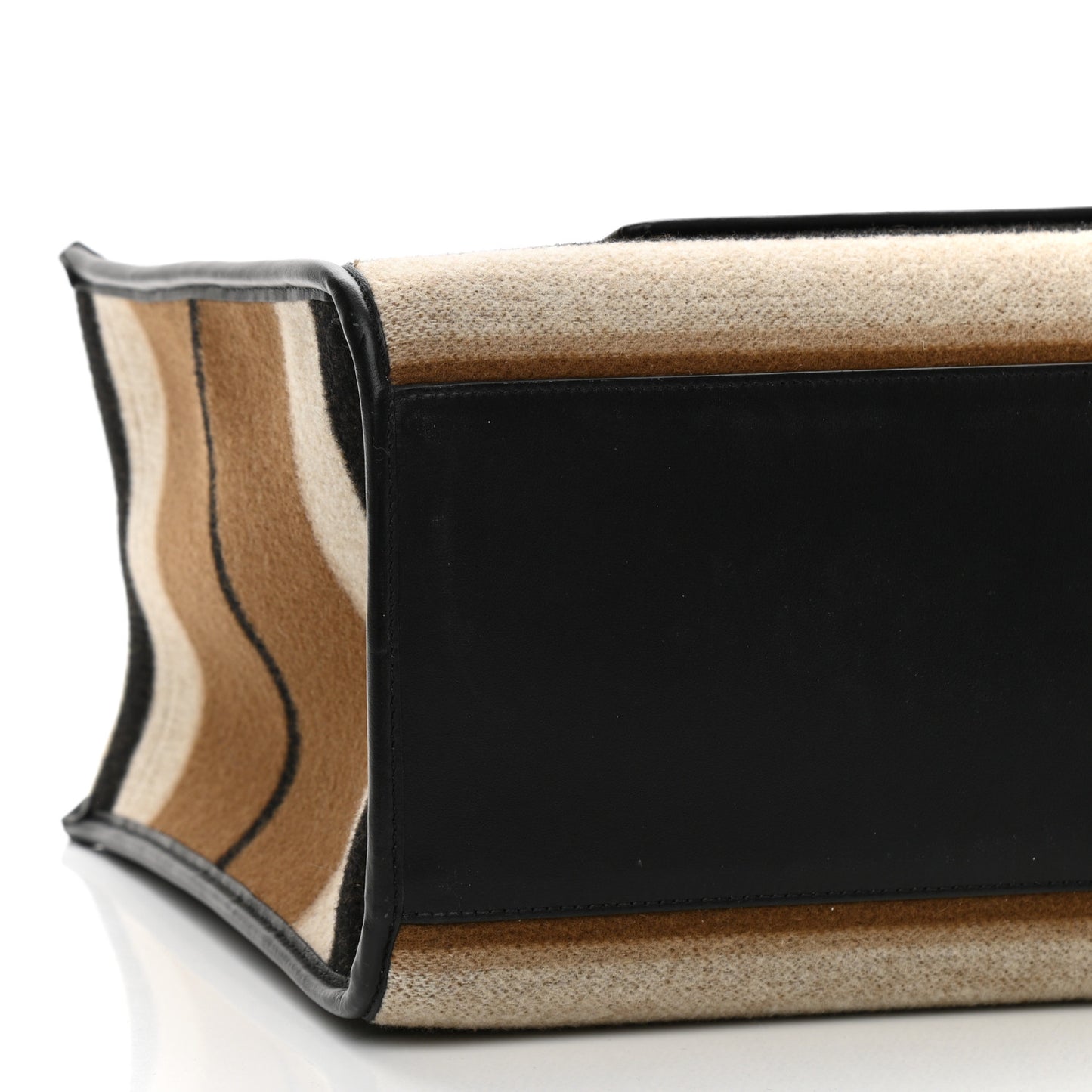 Wool Felt Striped Medium Freya Tote Warm Walnut