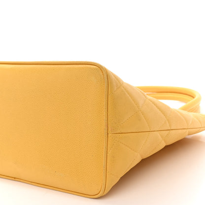 Chanel Caviar Quilted Medallion Tote Yellow 11 of 12