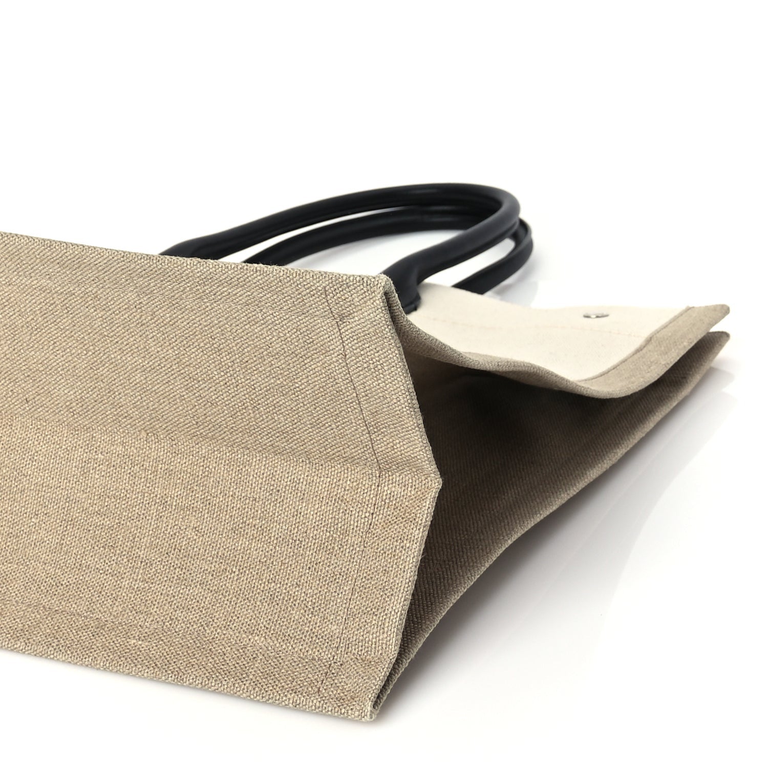 Saint Laurent Linen Calfskin Rive Gauche Tote Optic White 8 of 8
