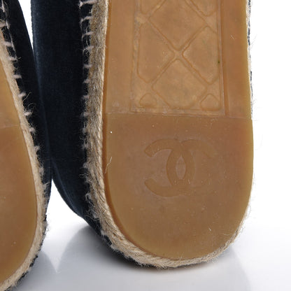 Chanel Velvet CC Espadrilles 41 Dark Navy Black 6 of 9