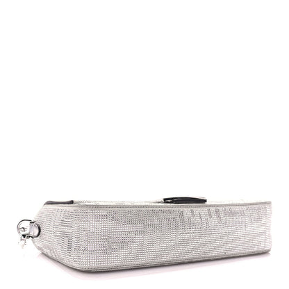Fendi Crystal Vitello Laminato FF Medium Baguette Crystal Argento 3 of 8