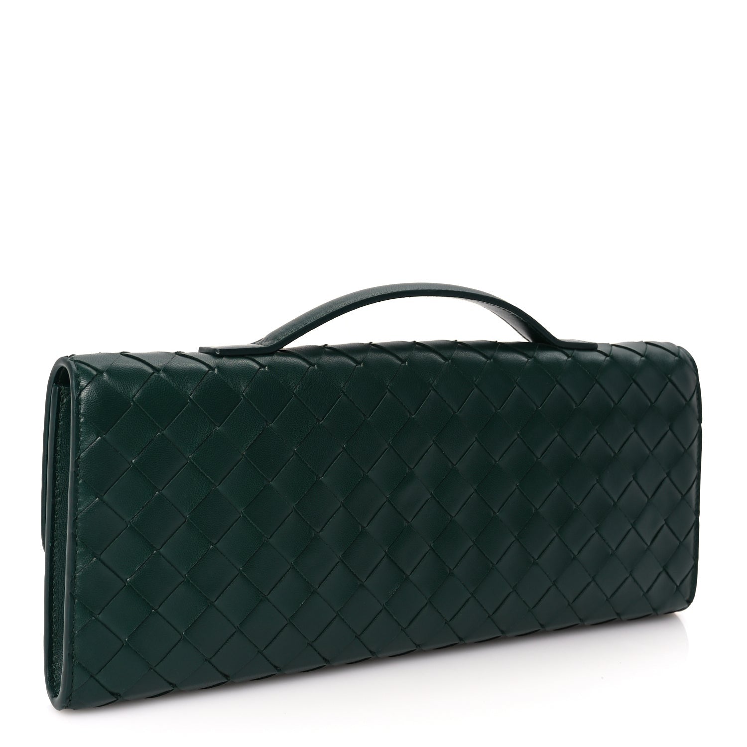 Bottega Veneta Nappa Intrecciato Long Andiamo Top Handle Clutch Emerald Green 3 of 7