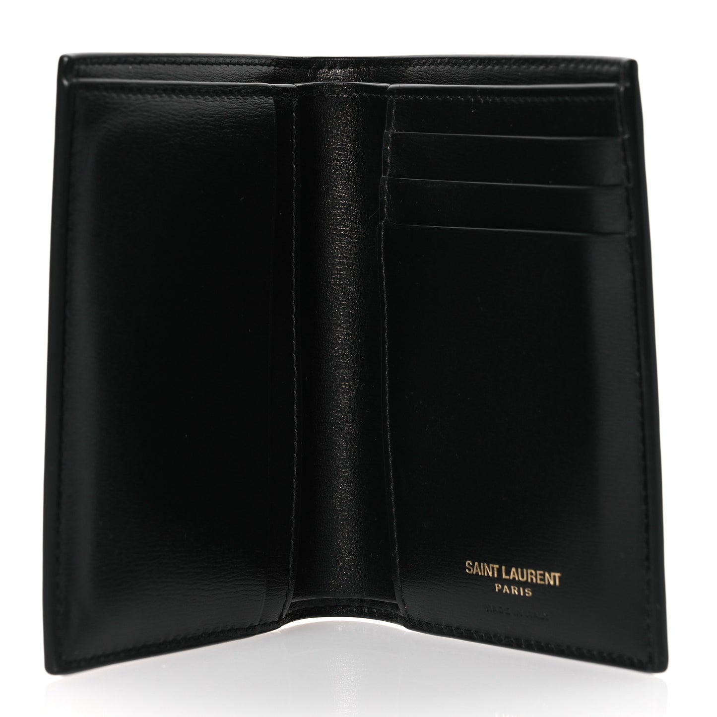 Calfskin Techno Credit Card Wallet Black
