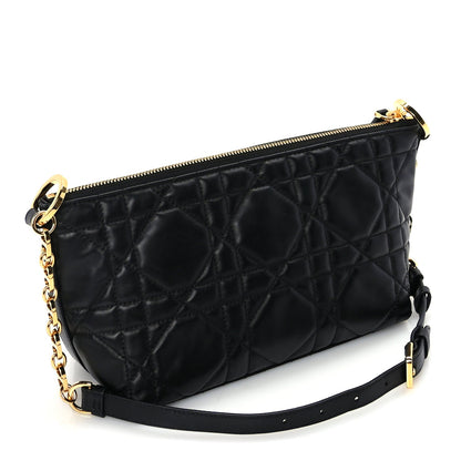 Christian Dior Lambskin Macrocannage DiorStar Hobo Bag Black 2 of 8