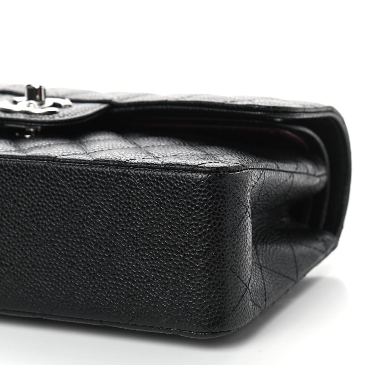 Caviar Quilted Small Double Flap Black