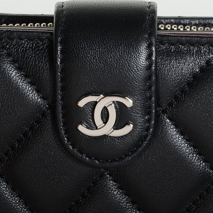 Chanel Lambskin L-Zip Pocket Wallet Black 9 of 12