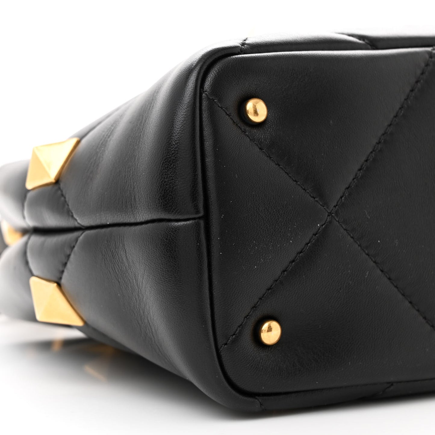 Nappa Small Roman Stud The Handle Bag Black