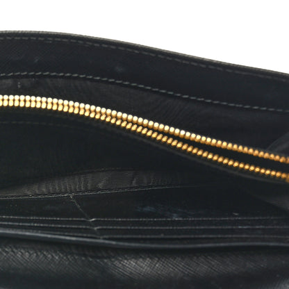 Prada Saffiano Metal Continental Flap Wallet Black 6 of 8