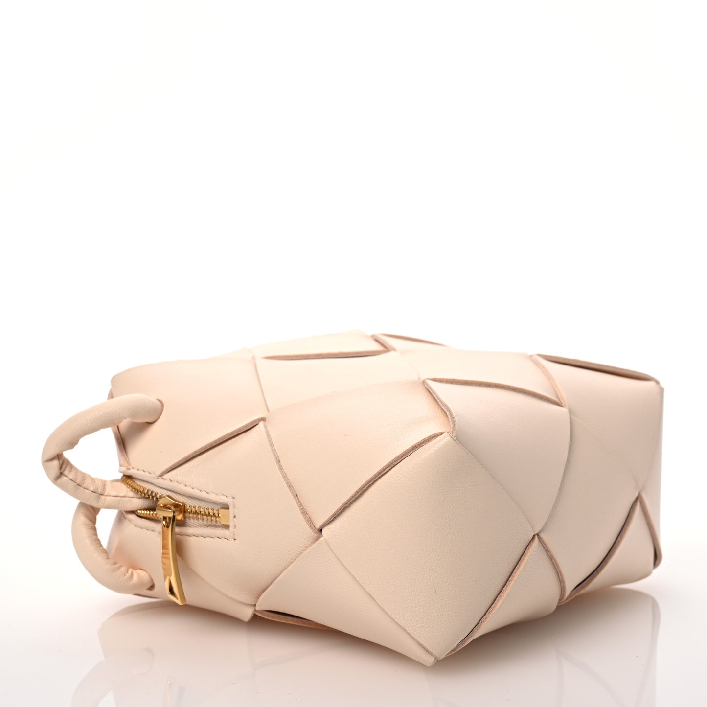 Lambskin Maxi Intrecciato Mini Cassette Camera Bag Macaroon