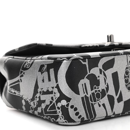 Chanel Lambskin Printed Mini Rectangular Flap Black Silver 9 of 12