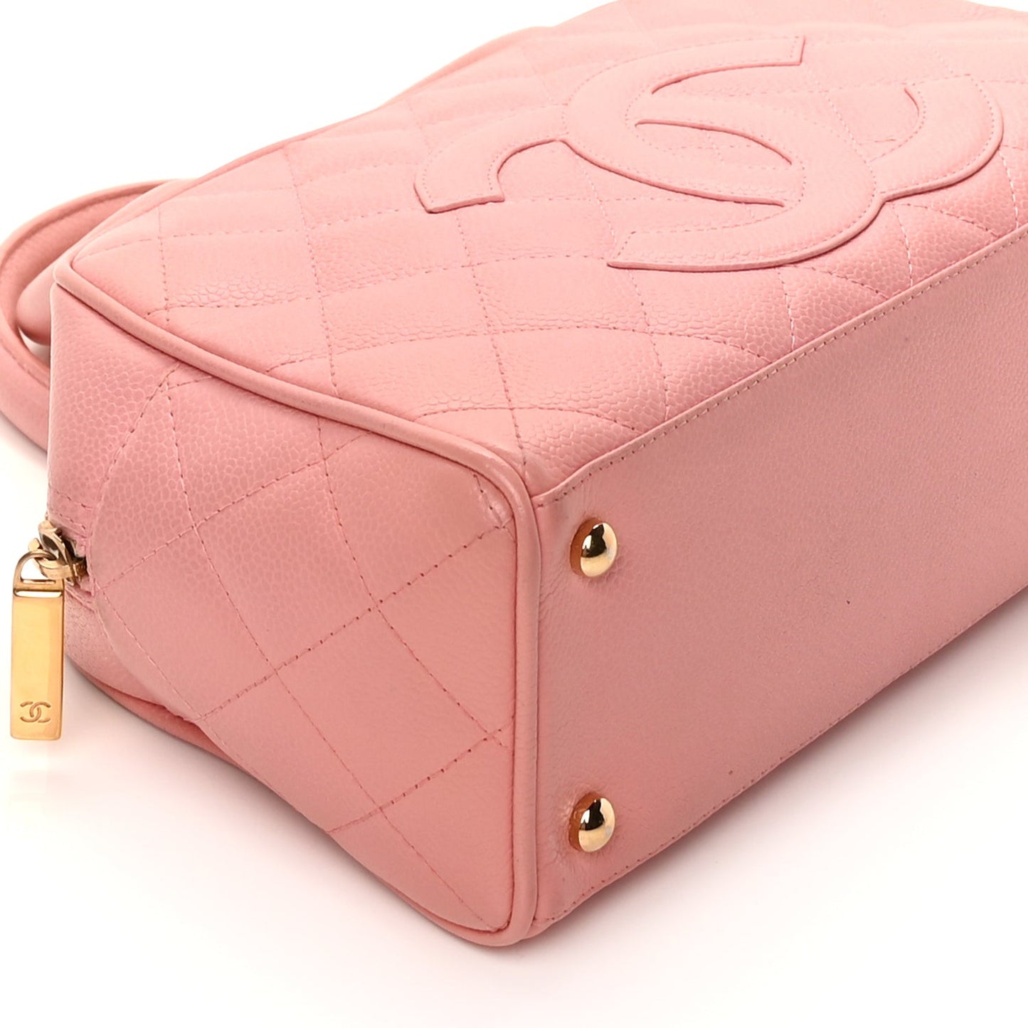 Caviar Quilted Small Bowler Pink