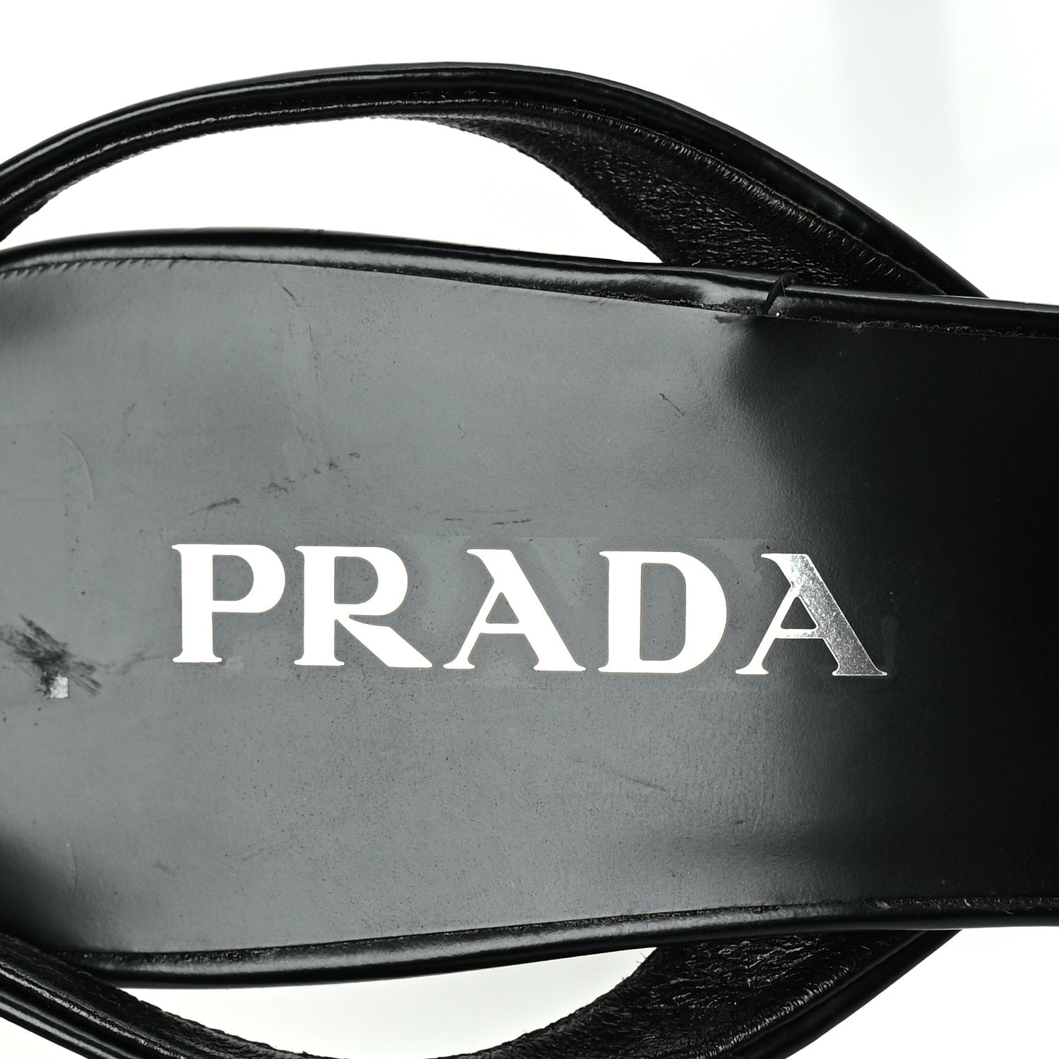 Prada Spazzolato Metal Triangle Logo Pointed Toe Sandals 40  Black 7 of 8