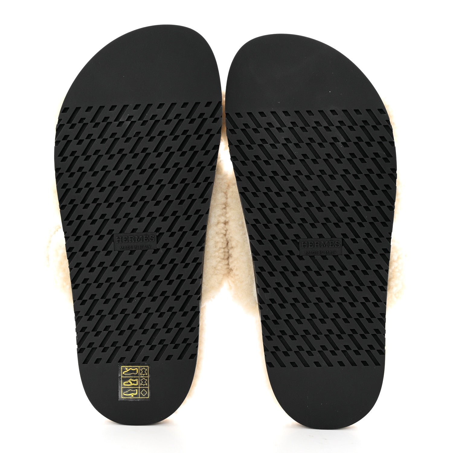 Hermes Woolskin Womens Chypre Sandals 37.5 Ecru 5 of 7