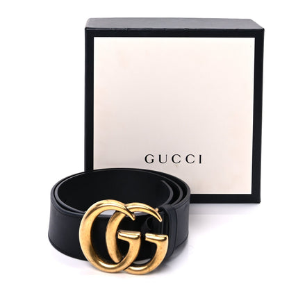 Gucci Calfskin Double G Wide Belt 75 30  Black 7 of 7
