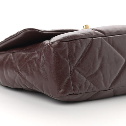 Chanel Lambskin Quilted Large Chanel 19 Flap Dark Brown 9 of 12