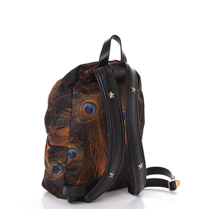 Givenchy Nylon Calfskin Peacock Print Backpack Brown 3 of 7