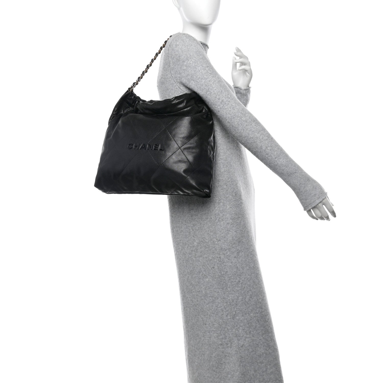 Chanel Shiny Caviar Quilted Monochrome Chanel 22 Black 2 of 11