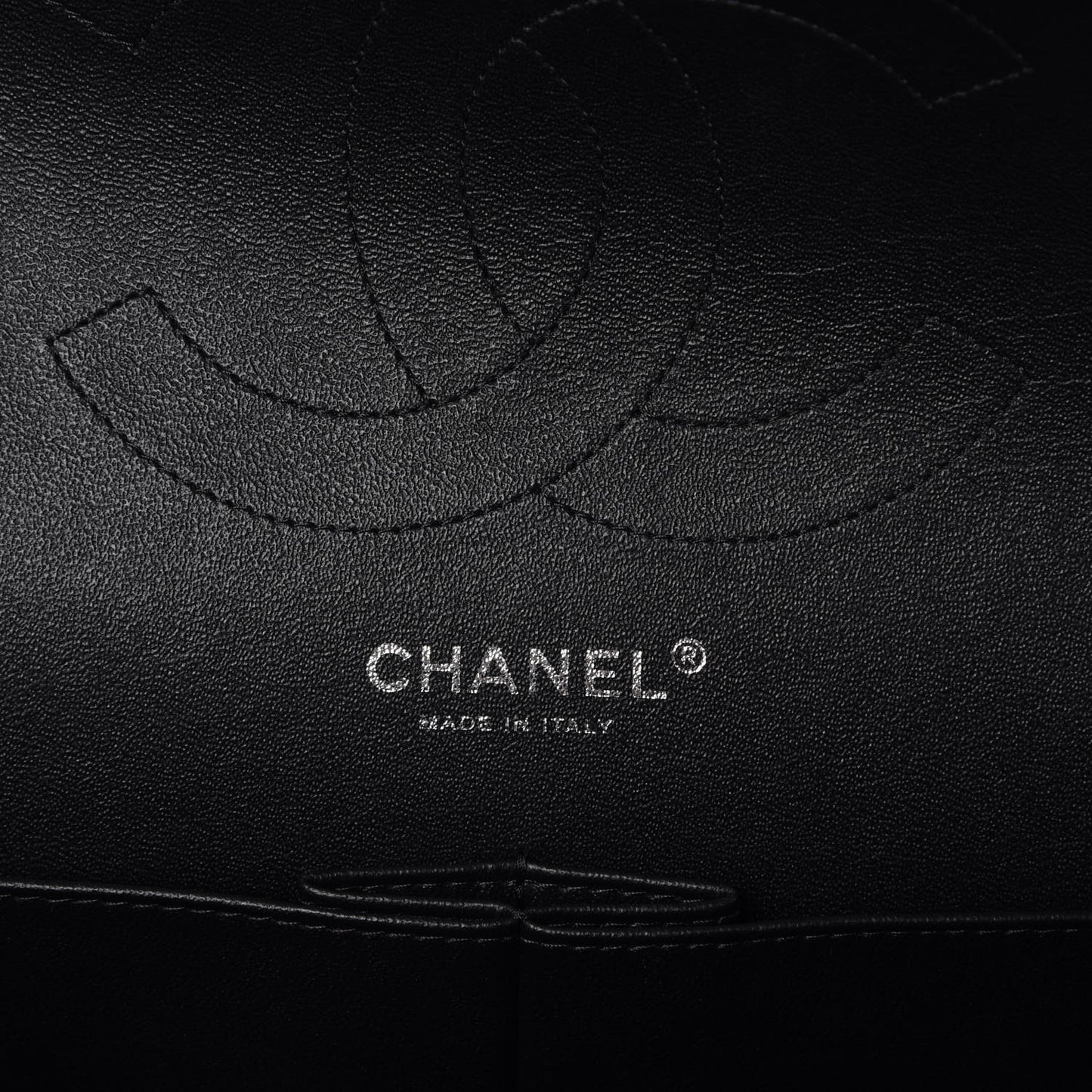 Lambskin Chevron Quilted Jumbo Double Flap So Black