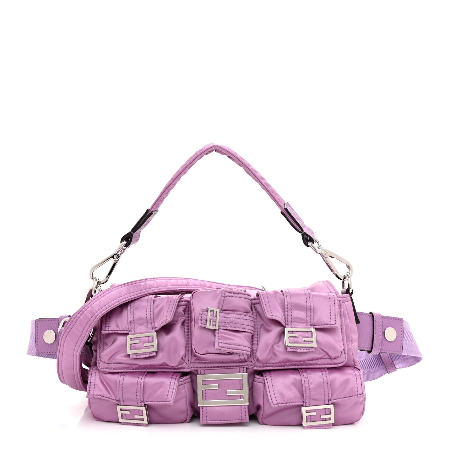 Econyl Cuoio Romano Multipocket Baguette Agapanto