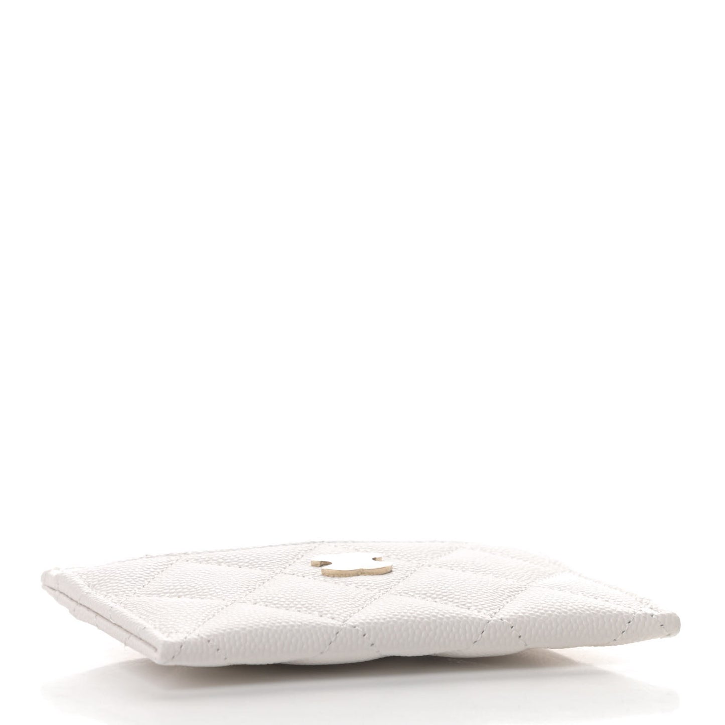 Caviar Quilted Card Holder White